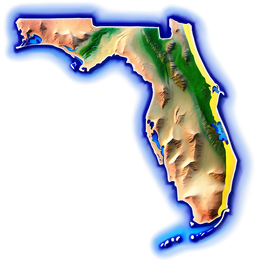 Florida Coastline Map Outline Png Gjq PNG Image