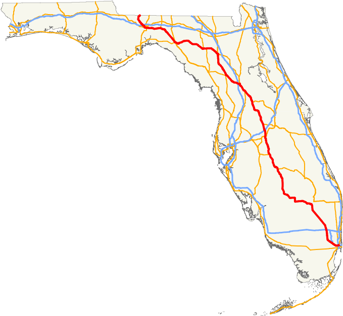 Florida Highway Map PNG Image