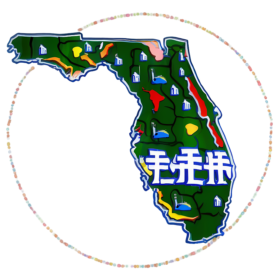 Florida Outline In Circle Png Jbh PNG Image