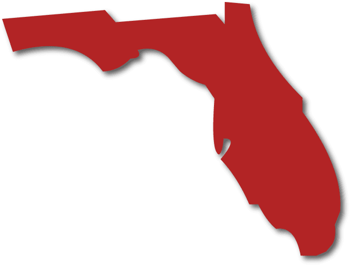 Florida Outline Red Background PNG Image