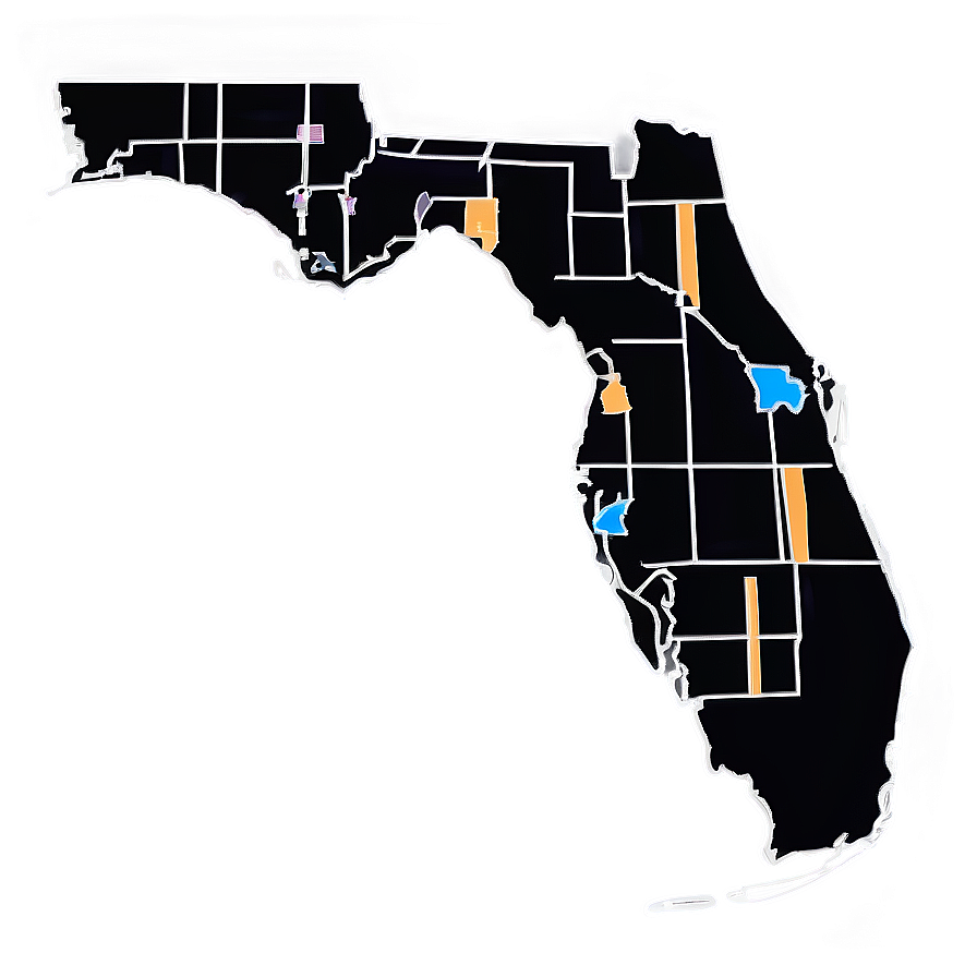 Florida Outline With Cities Png Wox88 PNG Image