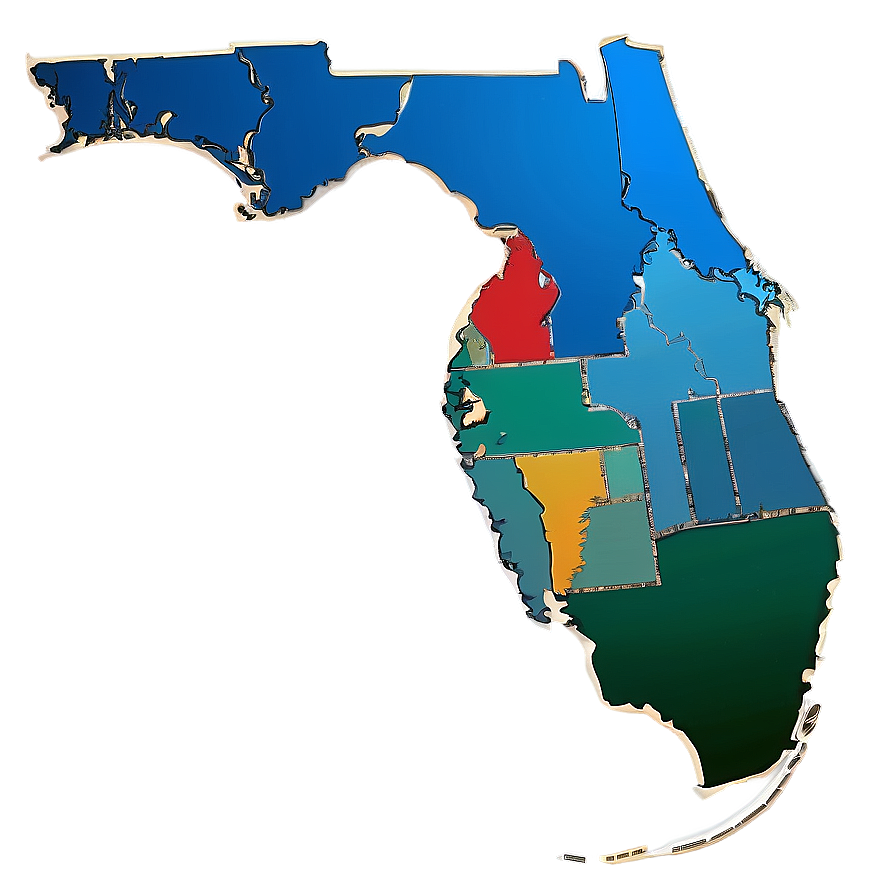 Florida Outline With Counties Png Ycg PNG Image