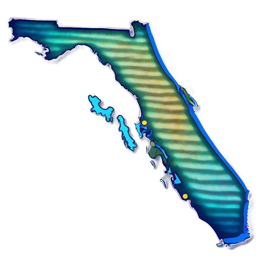 Florida Outline With Waves Png 2 PNG Image