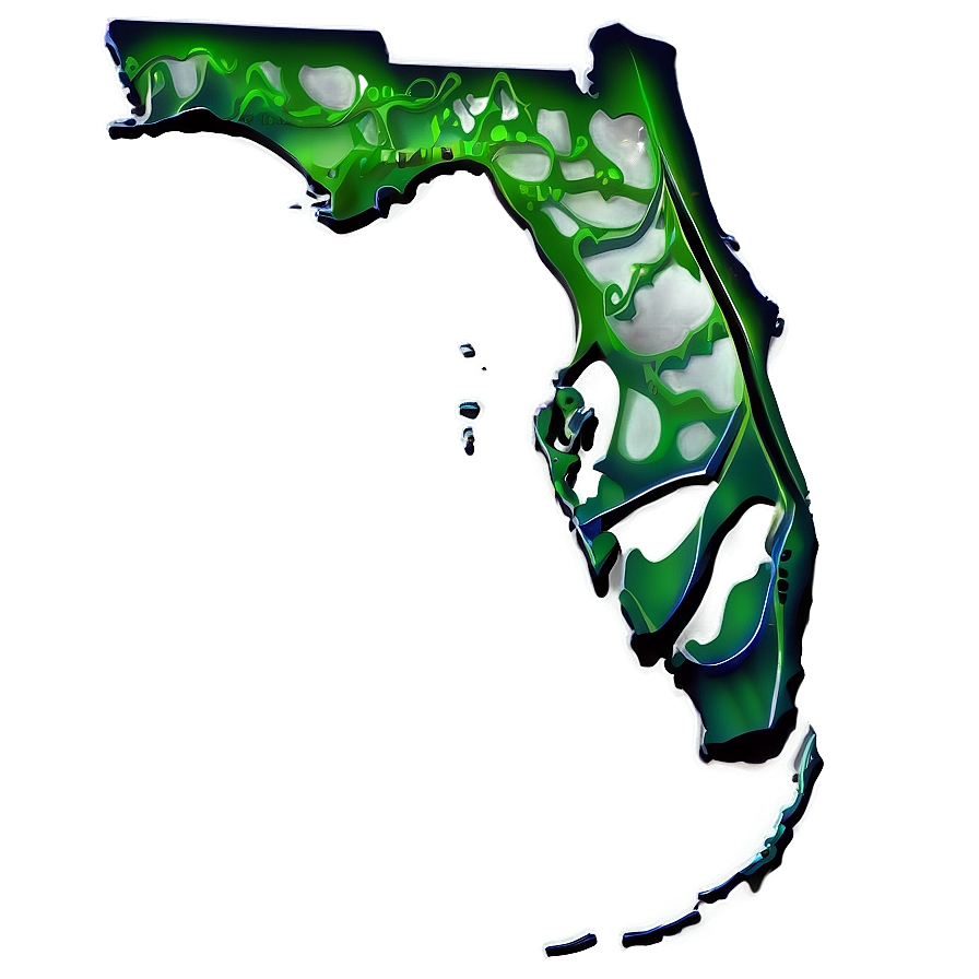 Florida Outline With Waves Png Xxp PNG Image