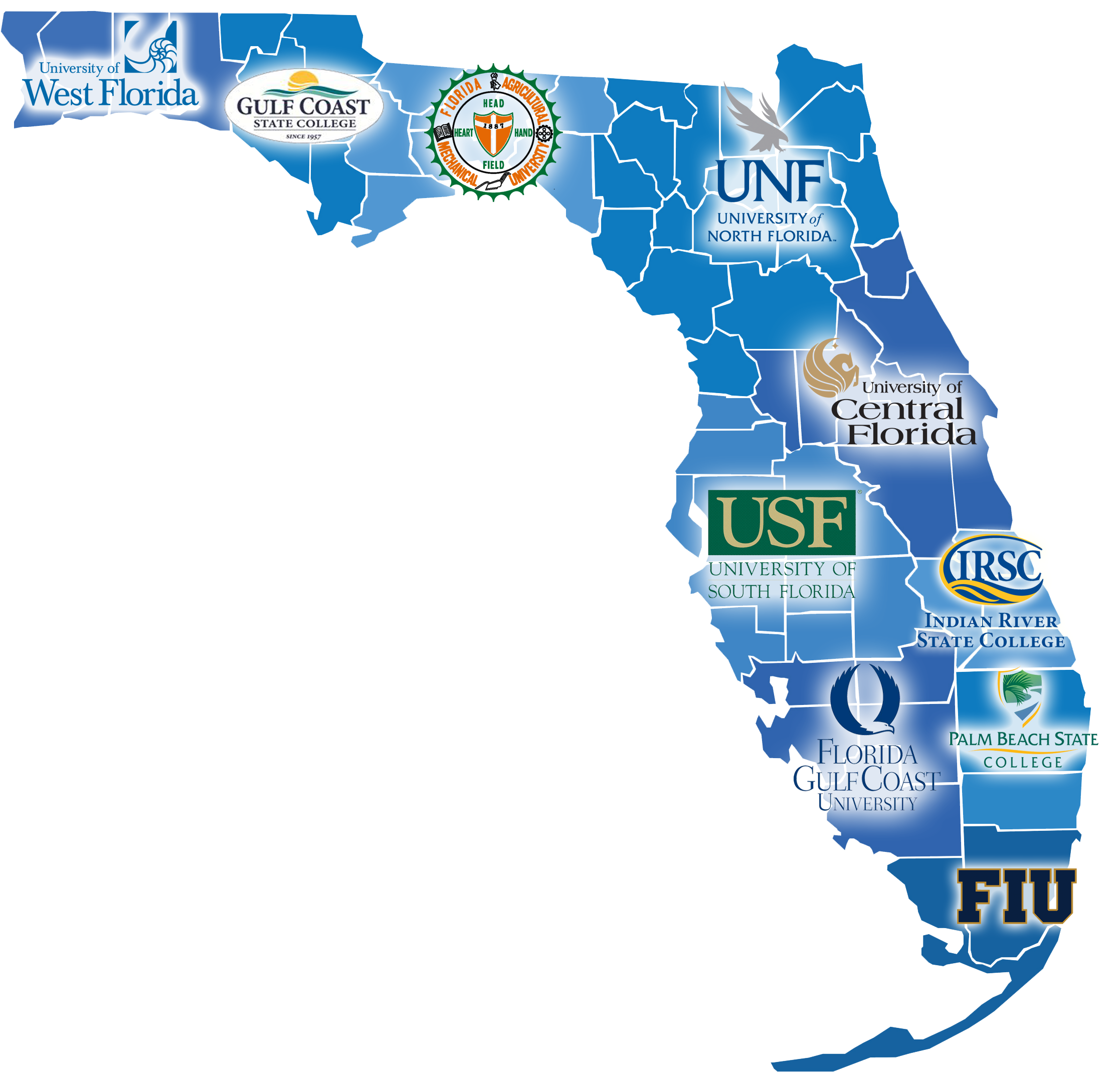 Florida Universities Map PNG Image