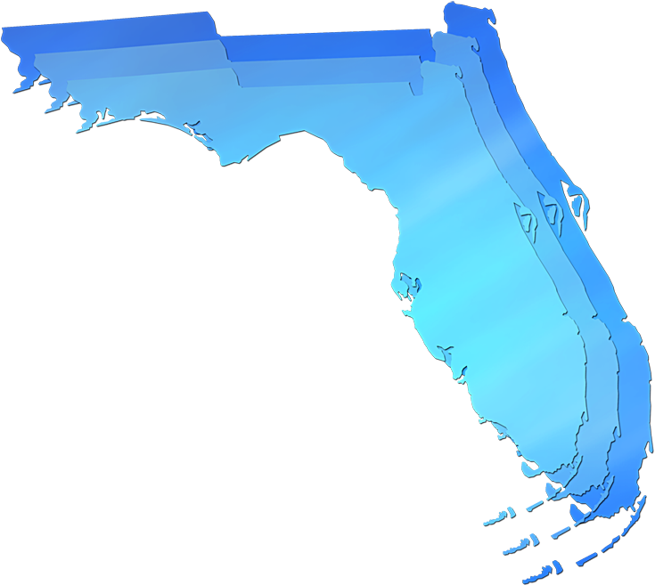 Florida3 D Map Gradient Blue PNG Image