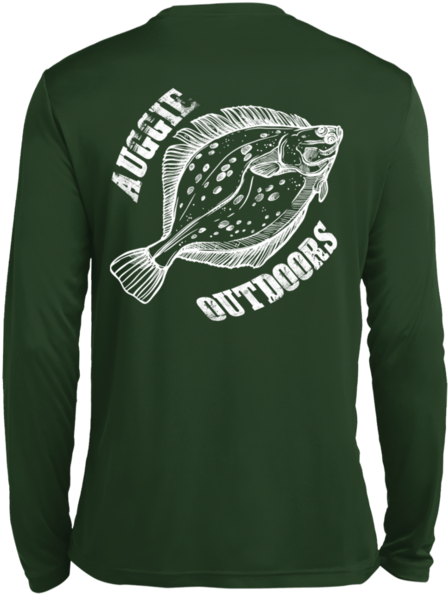 Flounder Outdoors Long Sleeve Shirt Design PNG Image