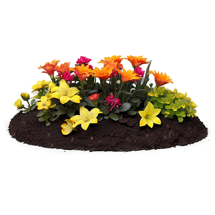 Flower Bed Arrangement Png Btk93 PNG Image