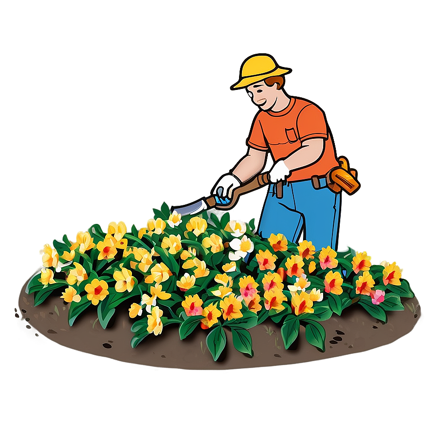 Flower Bed Maintenance Png Wvi4 PNG Image