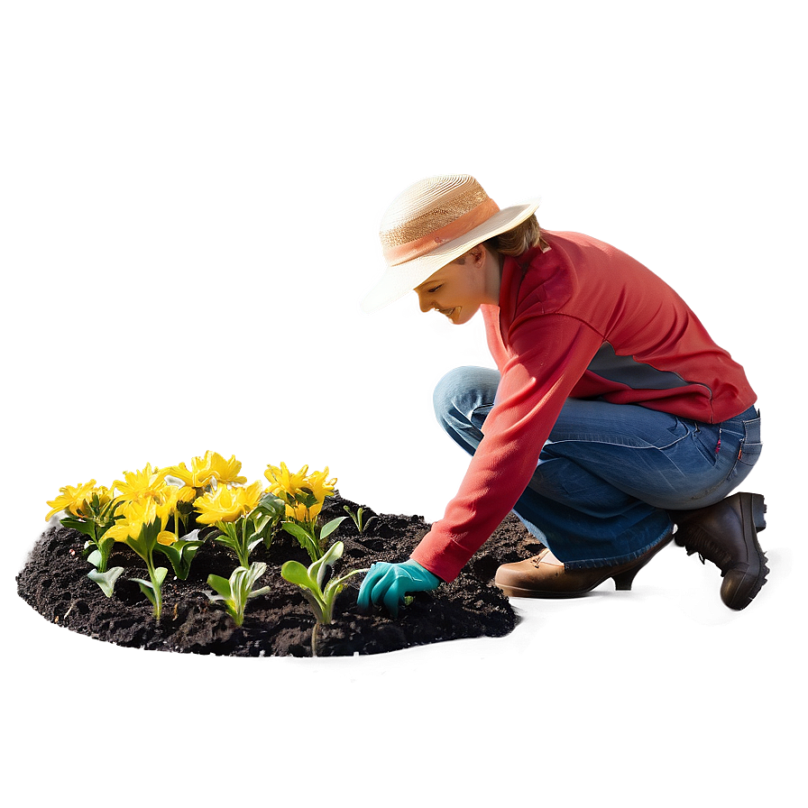 Flower Bed Preparation Png Hpj75 PNG Image