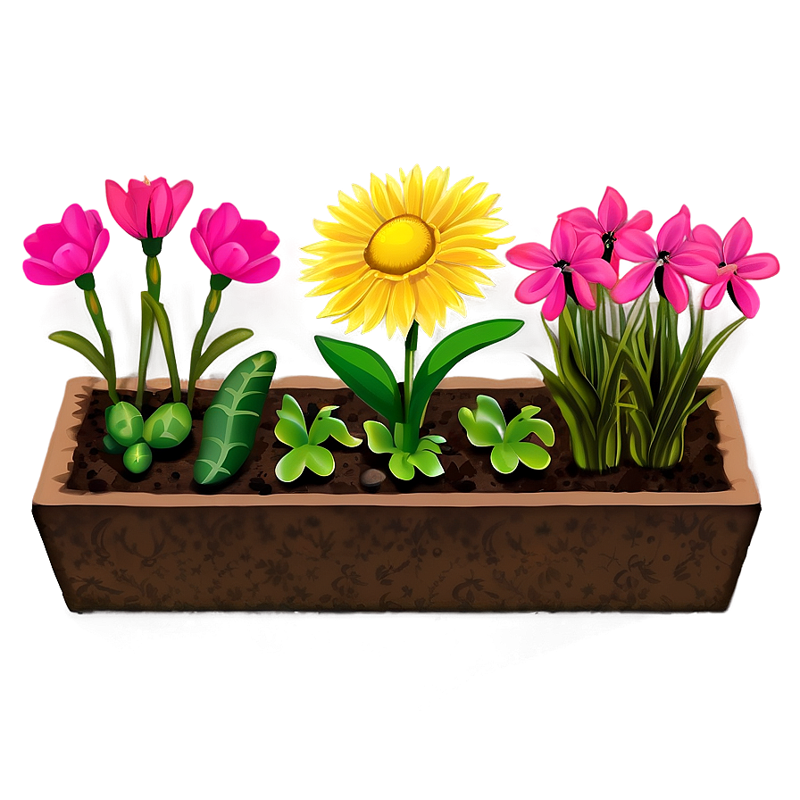 Flower Bed Selection Png Qbw PNG Image