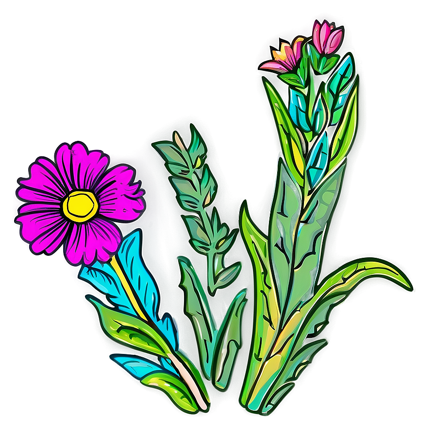 Flower Coloring Page Png Bab55 PNG Image