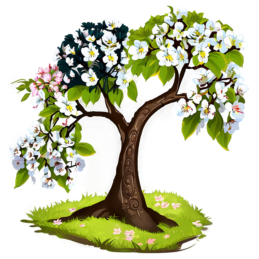 Flower Tree In Springtime Png Xwc41 PNG Image