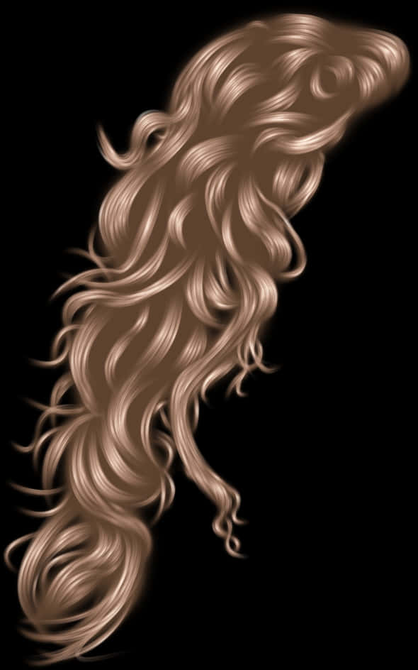 Flowing Hair Digital Art PNG Image