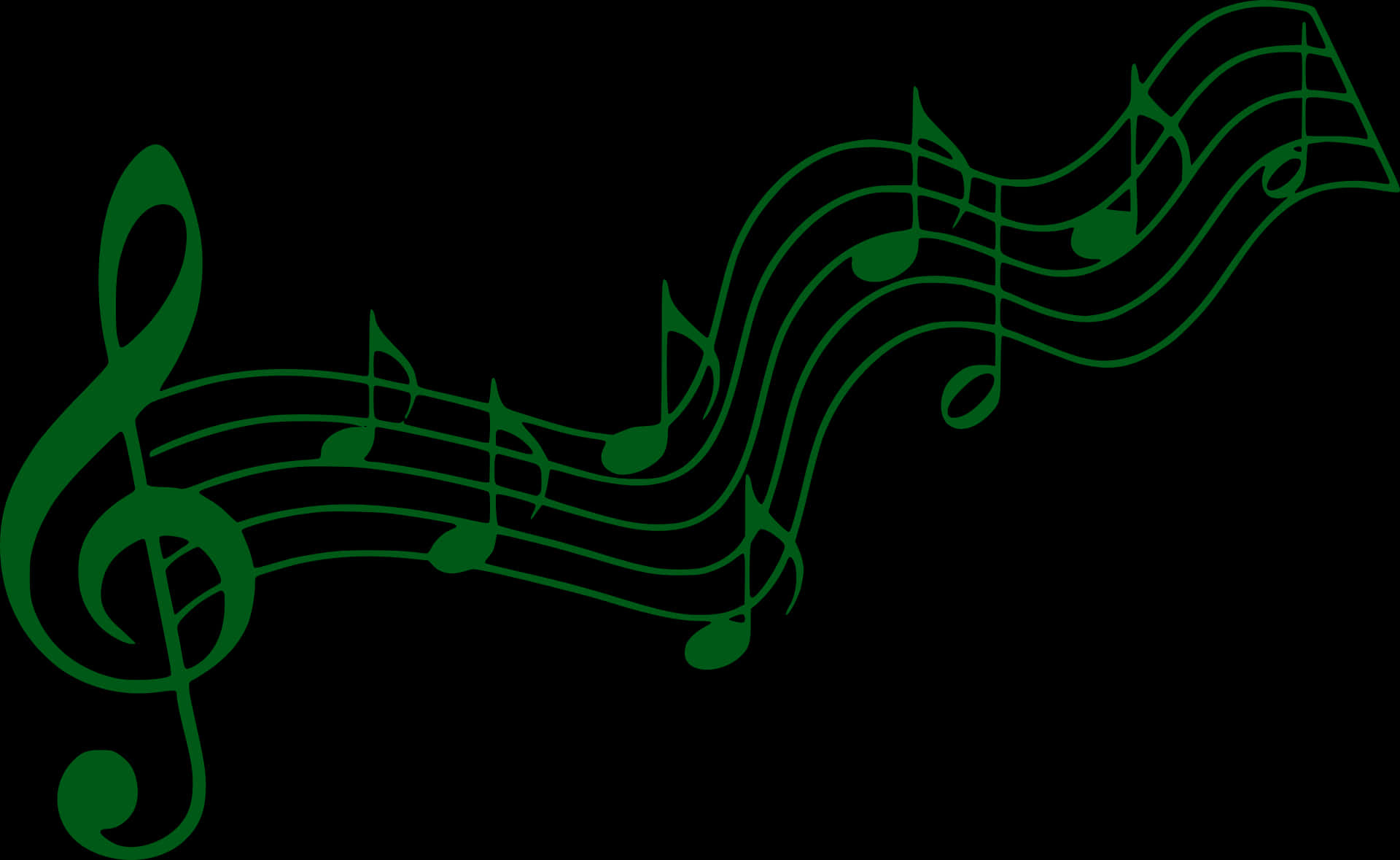 Flowing Music Notes Graphic PNG Image