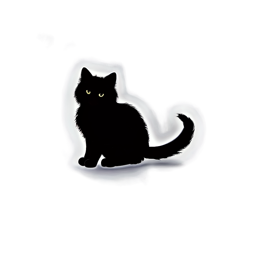 Fluffy Cat Silhouette Png Rhq80 PNG Image