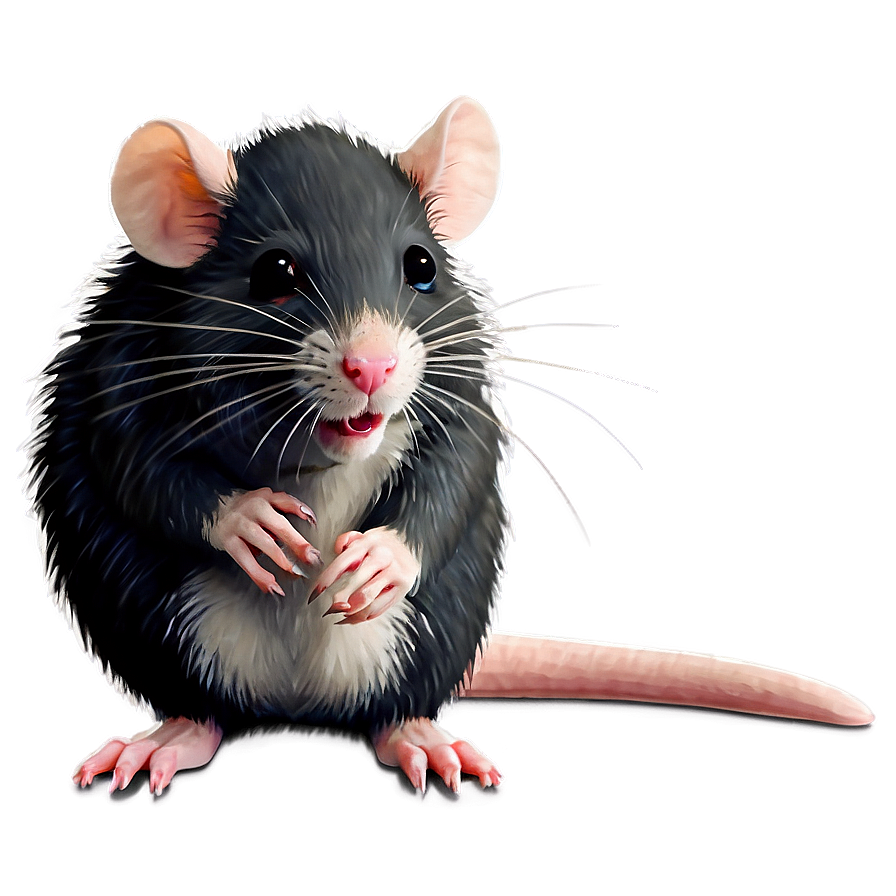 Fluffy Cute Rat Png Fpw PNG Image