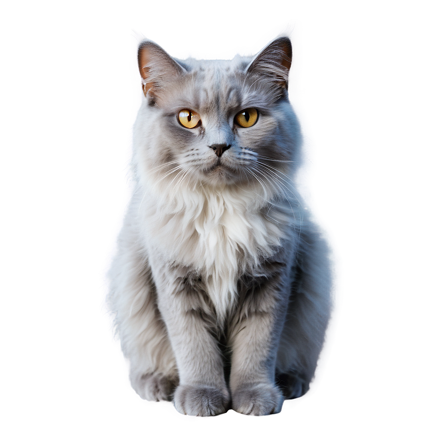 Fluffy Grey Cat Png Fag PNG Image