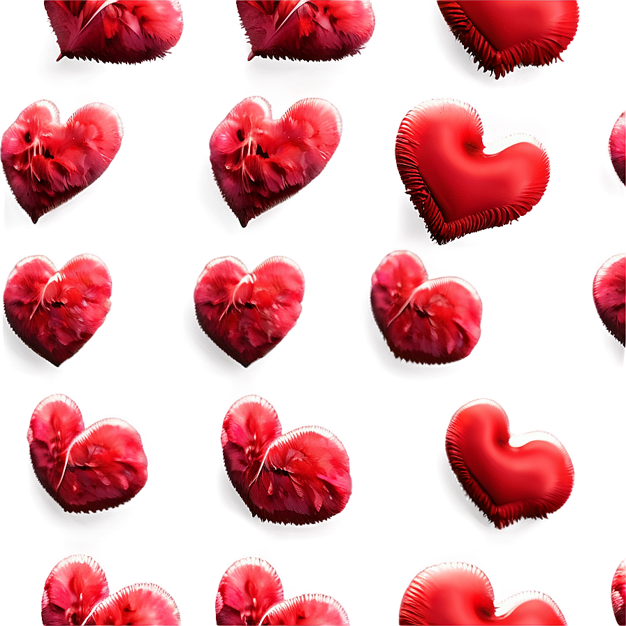 Fluffy Red Hearts Texture Png Jrr PNG Image