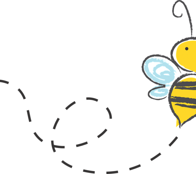 Flying Cartoon Bee Clipart PNG Image