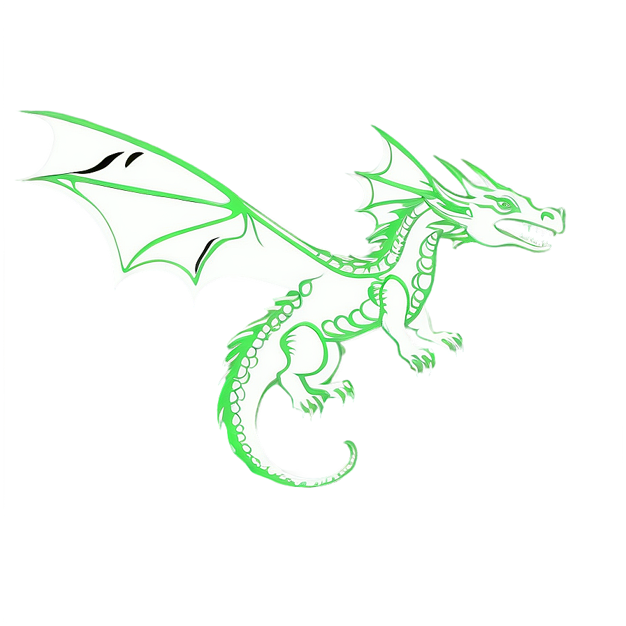 Flying Dragon Outline Clipart Png Qru36 PNG Image