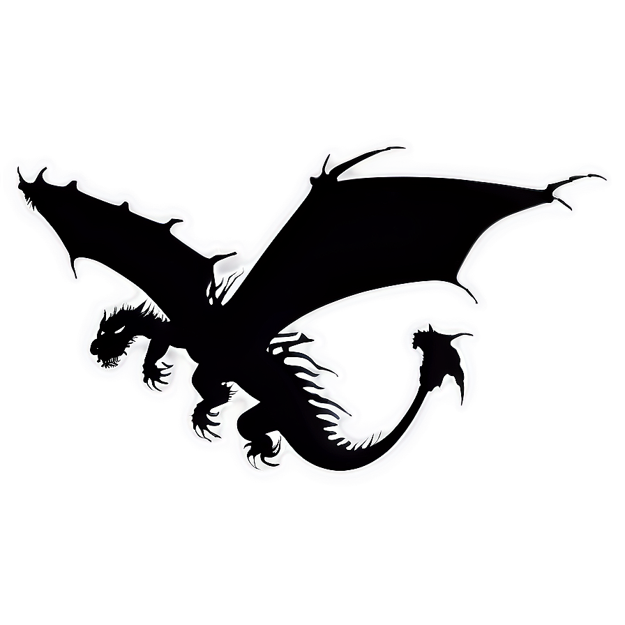 Flying Dragon Silhouette Png 05032024 PNG Image