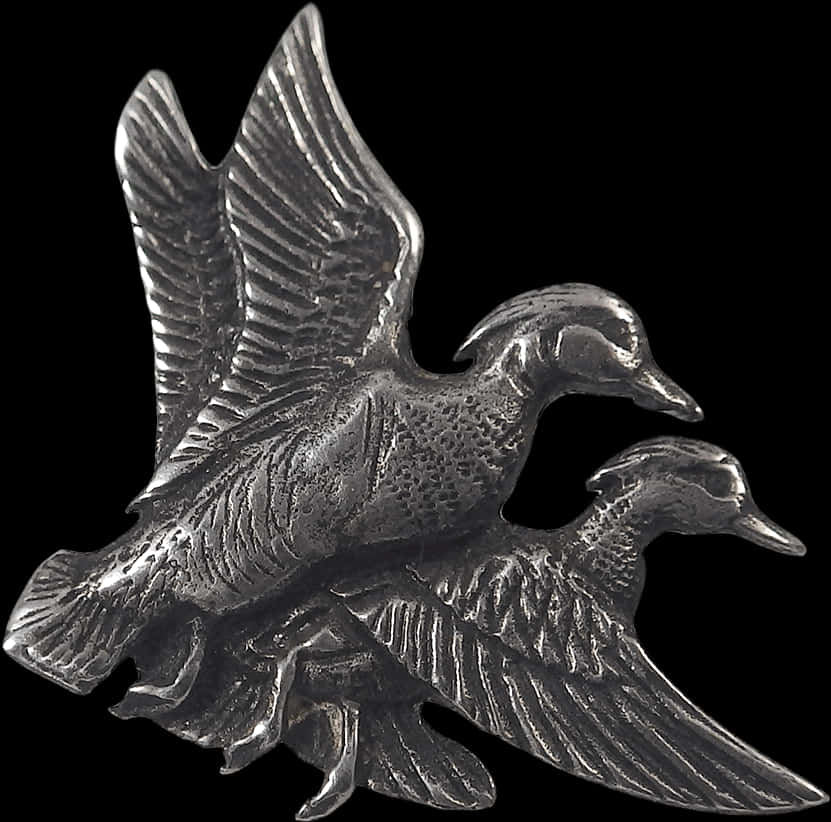 Flying Duck Metal Pin PNG Image