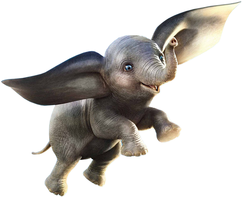 Flying Dumbo Animated Character PNG Image