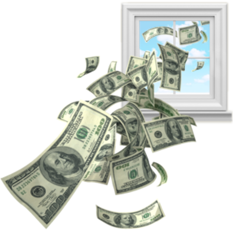 Flying Money Outof Window PNG Image