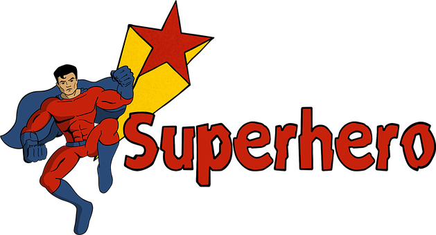 Flying Superhero Illustration PNG Image