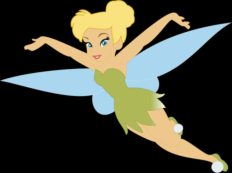 Flying Tinkerbell Character Illustration PNG Image