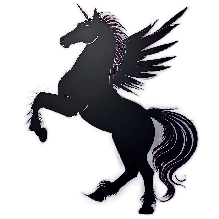 Flying Unicorn Silhouette Png Xvr PNG Image