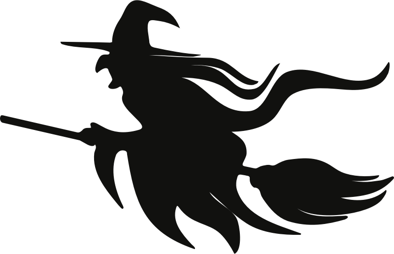 Flying Witch Silhouette PNG Image