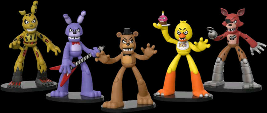 Fnaf_ Character_ Figurines PNG Image