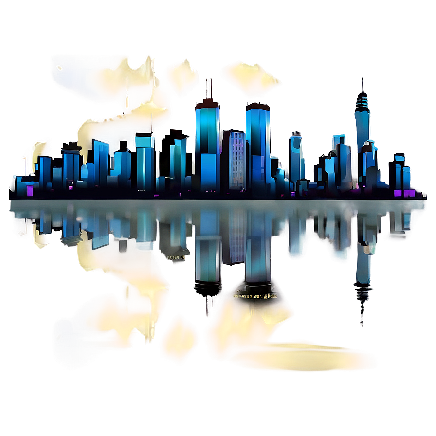 Foggy City Skyline Png Jod33 PNG Image