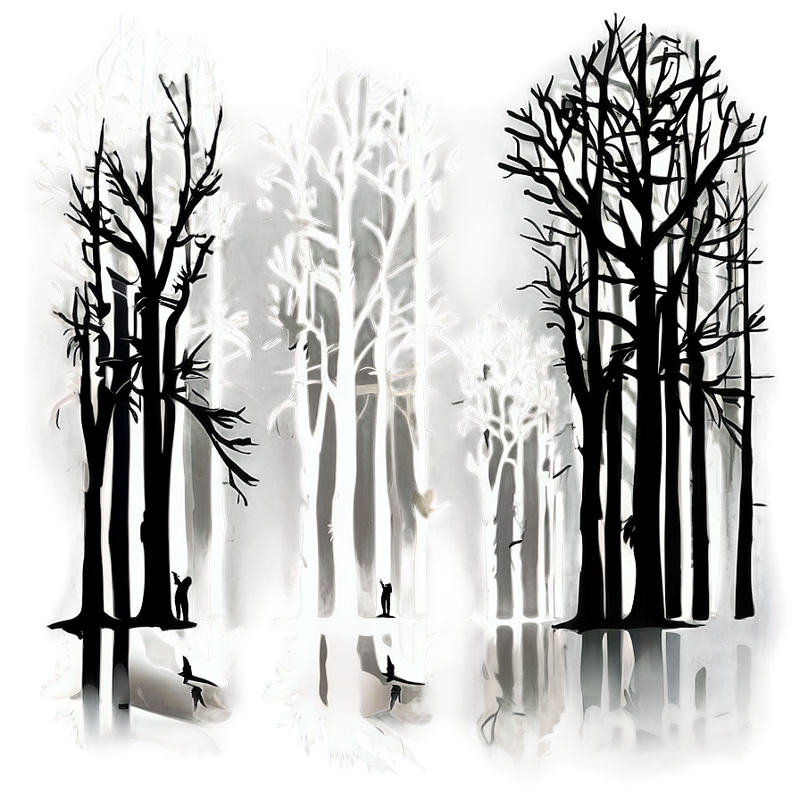 Foggy Forest Silhouette Png Qvo PNG Image