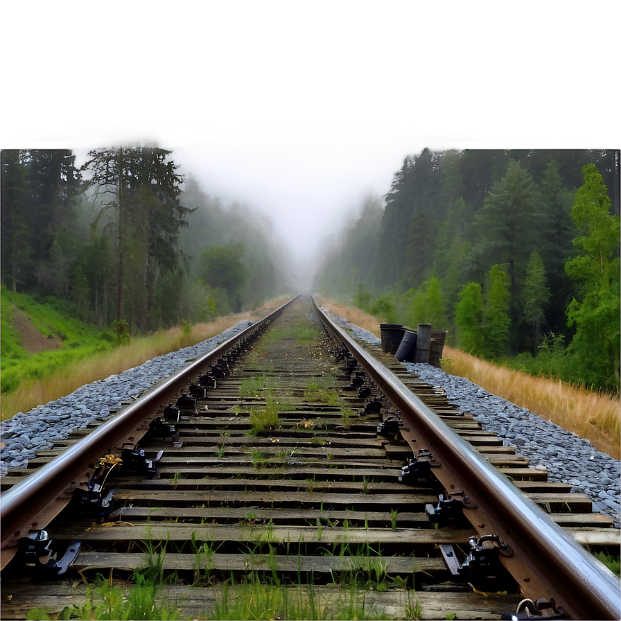 Foggy Morning Train Tracks Png Cmy70 PNG Image