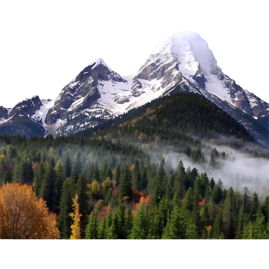 Foggy Mountain Range Landscape Png Gxj74 PNG Image