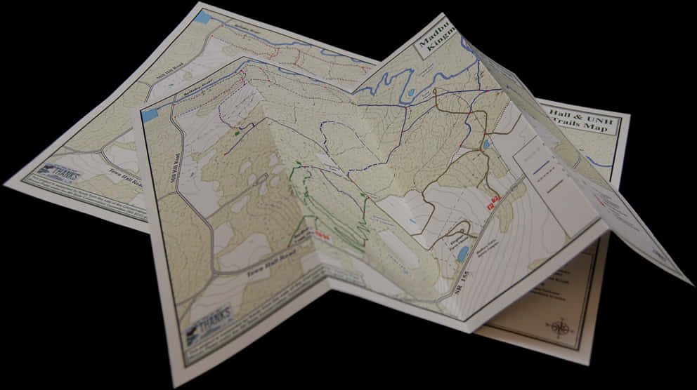 Folded Trail Maps Display PNG Image