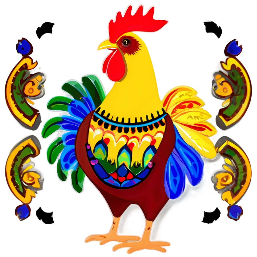 Folk Art Rooster Png Myq48 PNG Image