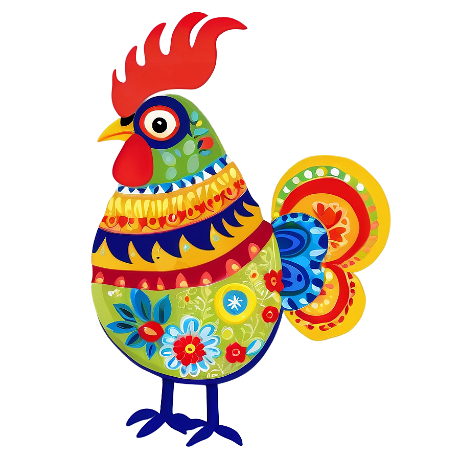 Folk Art Rooster Png Vnb PNG Image