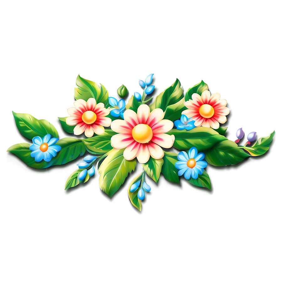 Folk Flower Pattern Png Yhe PNG Image