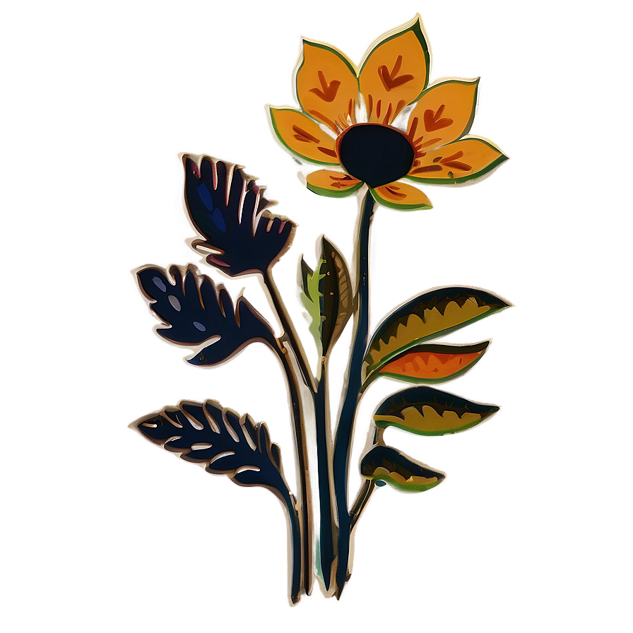 Folk Indie Flower Artwork Png 98 PNG Image