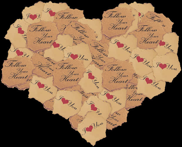 Follow Your Heart Paper Notes PNG Image