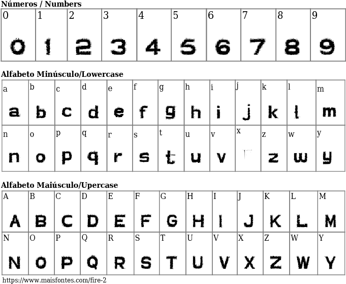 Font Character Set Display PNG Image