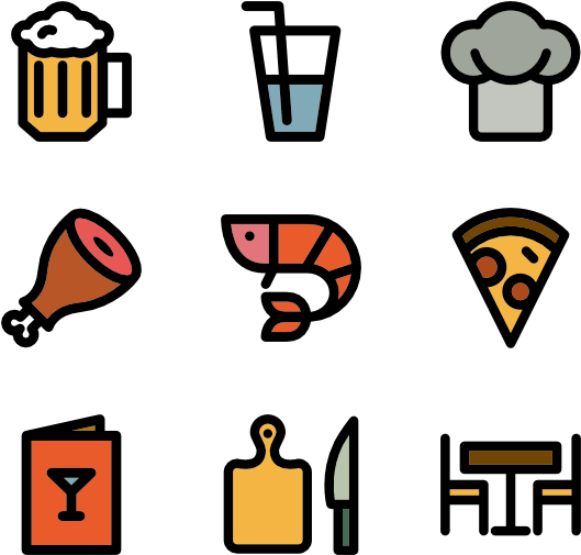 Foodand Drink Icons Set PNG Image