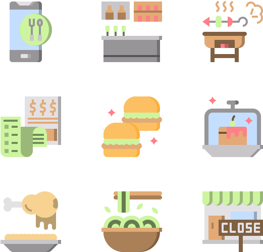 Foodand Restaurant Icons Set PNG Image