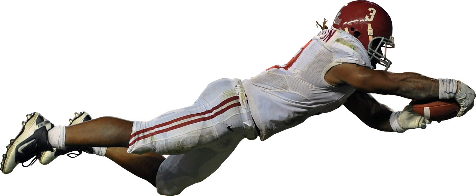 Football Player Diving Catch PNG Image