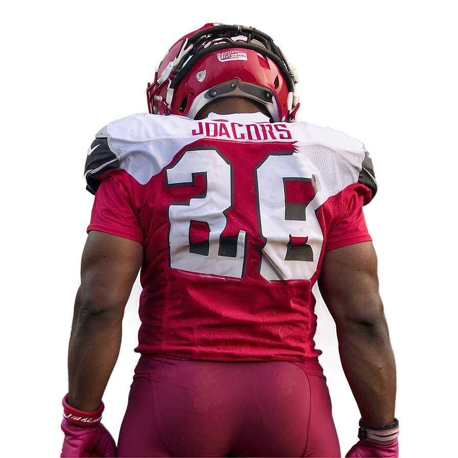 Football Player Number28 Back View PNG Image