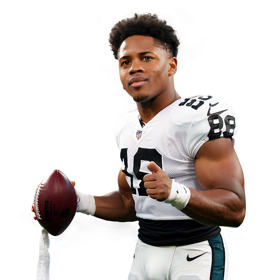 Football Player Posing With Ball PNG Image